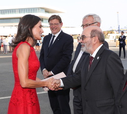 Doña Letizia es saludada por el Director General de la FAO, José Graziano Da Silva